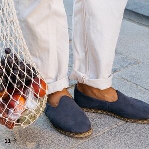 Sabah Baleen Blue Suede Nubuck Slip‎ On Shoes Turkey 40 US 8.5 - 9